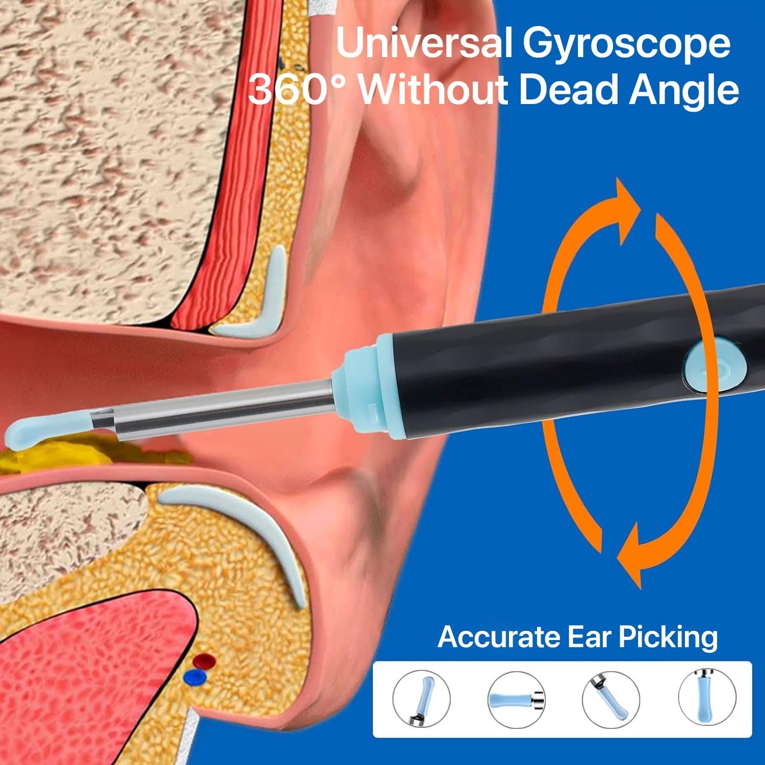Rechargeable Smart Wireless Ear Camera Kit | Visual Ear Wax Removal Tool With Mobile Display | Random Colour Rechargeable Smart Wireless Ear Camera Kit | Visual Ear Wax Removal Tool With Mobile Display | Random Colour