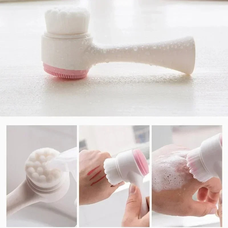 3D Double-Sided Silicone Face Cleanser | Portable Facial Cleansing & Massage Brush | Random Color 3D Double-Sided Silicone Face Cleanser | Portable Facial Cleansing & Massage Brush | Random Color