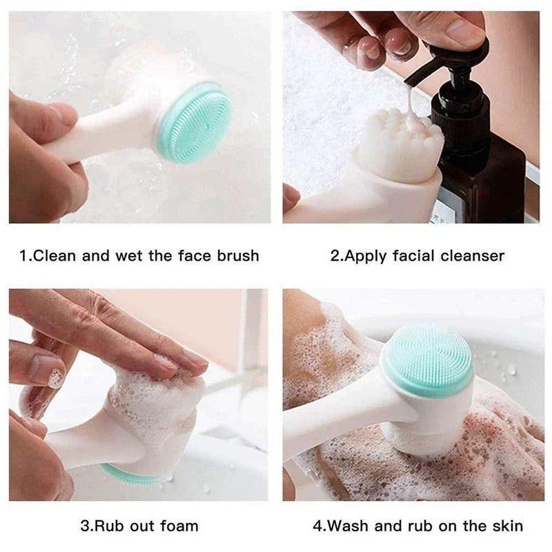 3D Double-Sided Silicone Face Cleanser | Portable Facial Cleansing & Massage Brush | Random Color 3D Double-Sided Silicone Face Cleanser | Portable Facial Cleansing & Massage Brush | Random Color