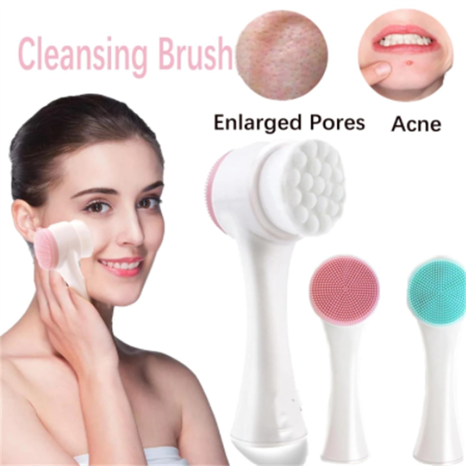 3D Double-Sided Silicone Face Cleanser | Portable Facial Cleansing & Massage Brush | Random Color 3D Double-Sided Silicone Face Cleanser | Portable Facial Cleansing & Massage Brush | Random Color