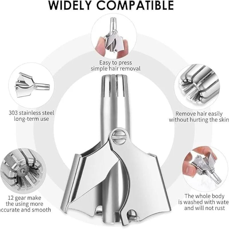 Manual Nose & Ear Hair Trimmer – Stainless Steel Precision Trimming Tool for Safe and Painless Grooming Manual Nose & Ear Hair Trimmer – Stainless Steel Precision Trimming Tool for Safe and Painless Grooming