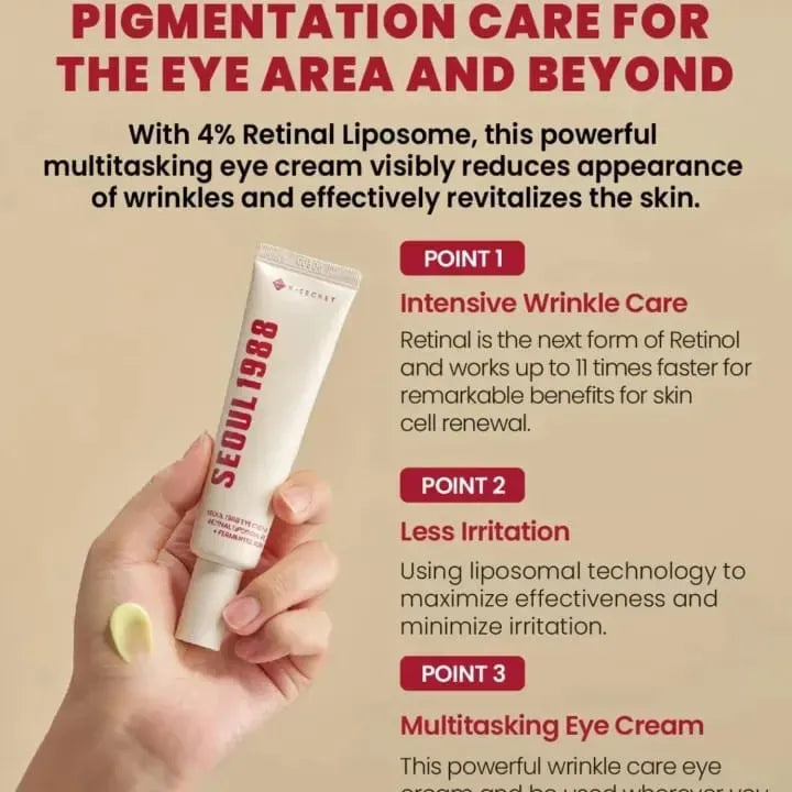 K-SECRET SEOUL 1988 Eye Cream: Retinal Liposome 2% + Fermented Black Bean – Advanced Anti-Aging & Brightening Formula - 30ml K-SECRET SEOUL 1988 Eye Cream: Retinal Liposome 2% + Fermented Black Bean – Advanced Anti-Aging & Brightening Formula - 30ml