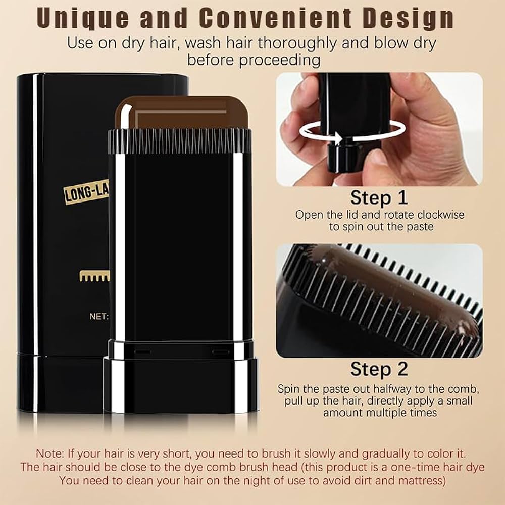 Hairdressing Wand Instant Root Touch-Up – Natural Hair Color Stick for Hair Coverage - Black (20g) Hairdressing Wand Instant Root Touch-Up – Natural Hair Color Stick for Hair Coverage - Black (20g)