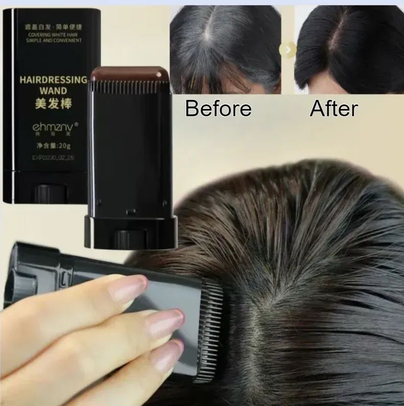 Hairdressing Wand Instant Root Touch-Up – Natural Hair Color Stick for Hair Coverage - Black (20g) Hairdressing Wand Instant Root Touch-Up – Natural Hair Color Stick for Hair Coverage - Black (20g)