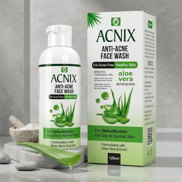 ACNIX Anti Acne Face Wash Deep Cleansing Formula With Benzoyl Peroxide And Aloe Vera 120 ml ACNIX Anti Acne Face Wash Deep Cleansing Formula With Benzoyl Peroxide And Aloe Vera 120 ml