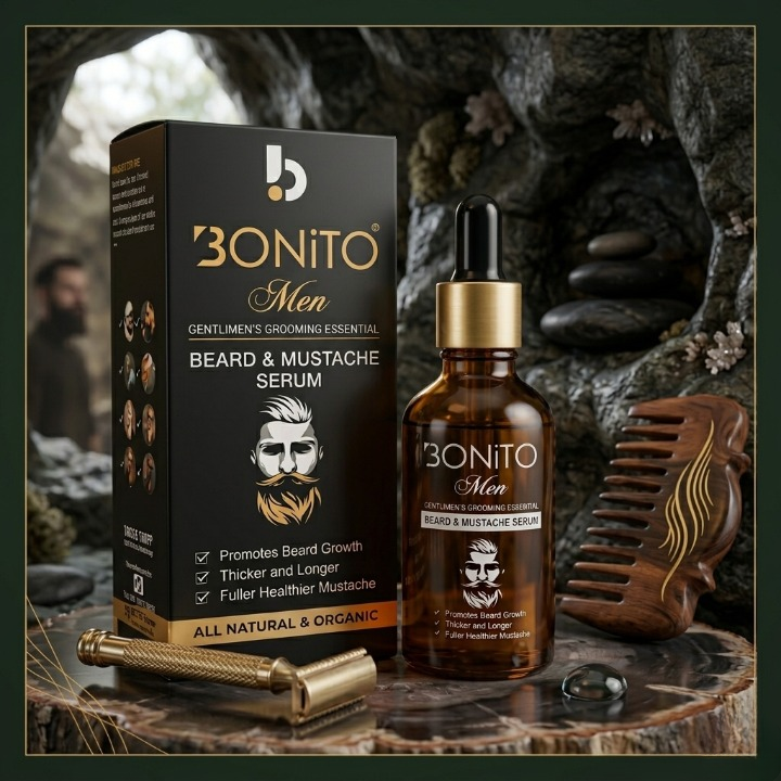 BONITO Men Beard And Mustache Serum Premium Grooming Essential With Natural Botanical Oils 30ml BONITO Men Beard And Mustache Serum Premium Grooming Essential With Natural Botanical Oils 30ml