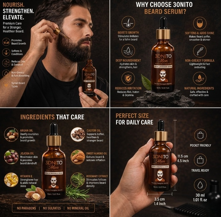 BONITO Men Beard And Mustache Serum Premium Grooming Essential With Natural Botanical Oils 30ml BONITO Men Beard And Mustache Serum Premium Grooming Essential With Natural Botanical Oils 30ml