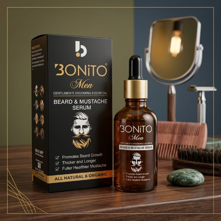 BONITO Men Beard And Mustache Serum Premium Grooming Essential With Natural Botanical Oils 30ml BONITO Men Beard And Mustache Serum Premium Grooming Essential With Natural Botanical Oils 30ml