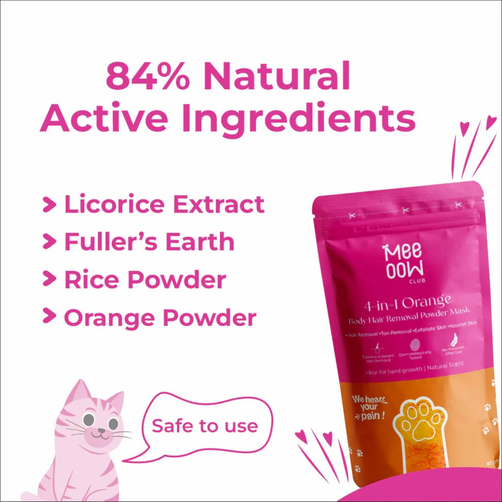 Meeoow Club 10 Min Painless Body Wax Orange Hair Removal Powder for Women Meeoow Club 10 Min Painless Body Wax Orange Hair Removal Powder for Women