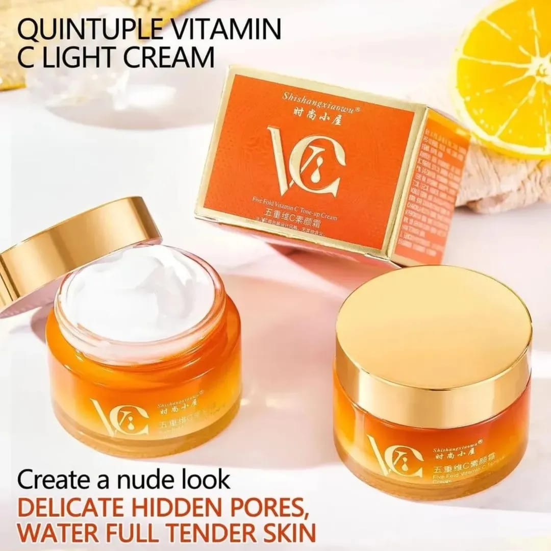 VC Five Fold Vitamin C Tone-Up Cream – Brightening & Hydrating Facial Daily Moisturizer VC Five Fold Vitamin C Tone-Up Cream – Brightening & Hydrating Facial Daily Moisturizer