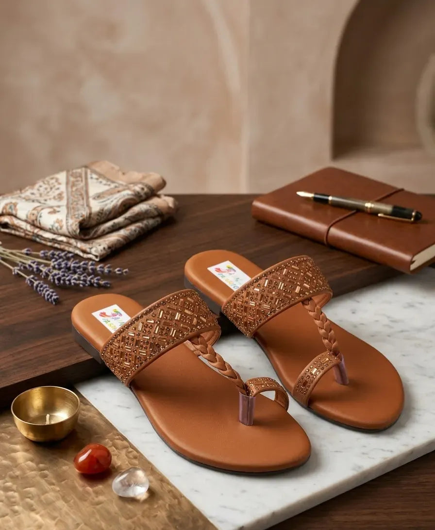 Women Brown Rhinestone Slippers Mustard Women Brown Rhinestone Slippers Mustard