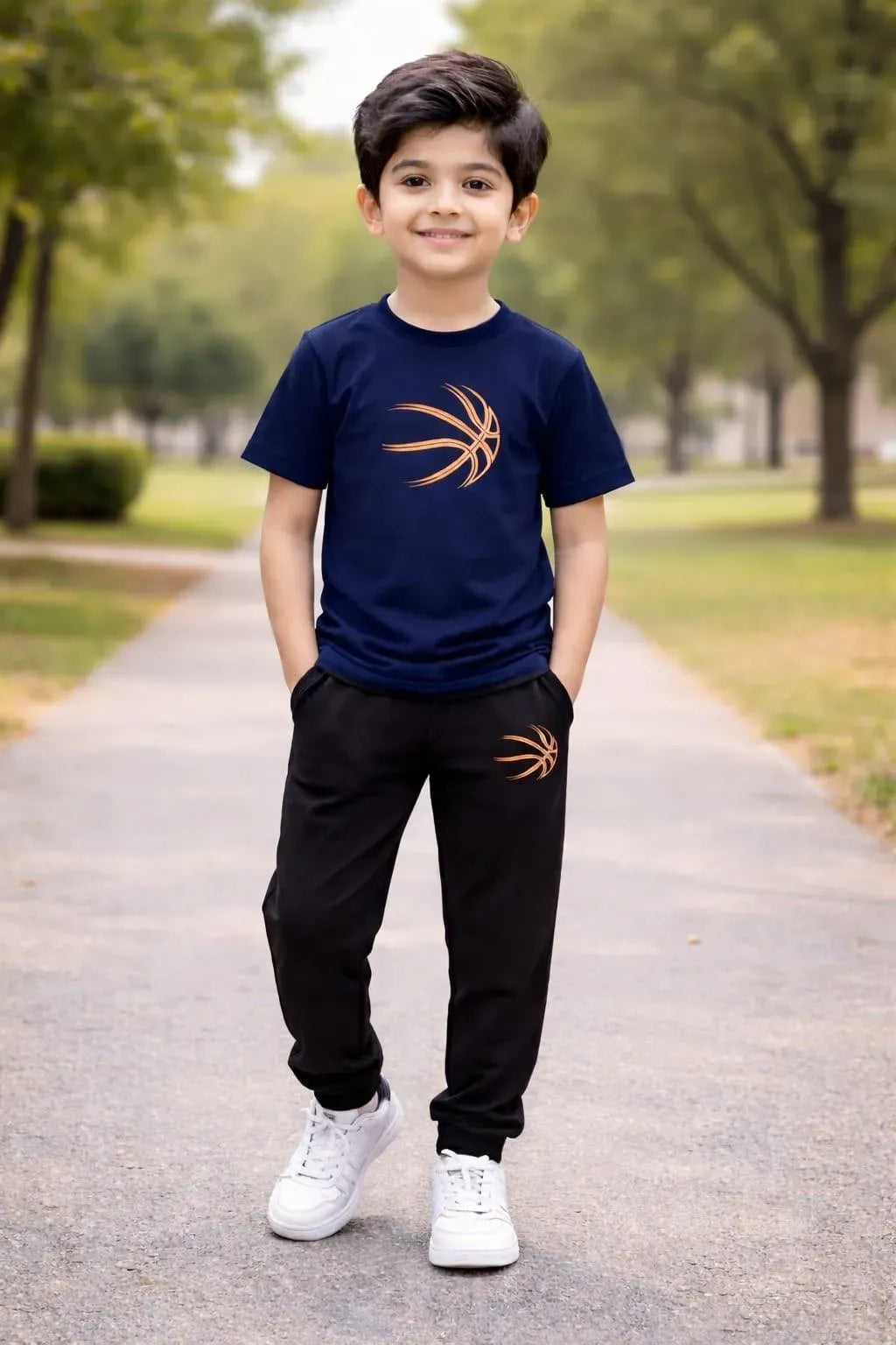 Kids Printed Navy Blue Track Suit Set 1-12Yrs Kids Printed Navy Blue Track Suit Set 1-12Yrs