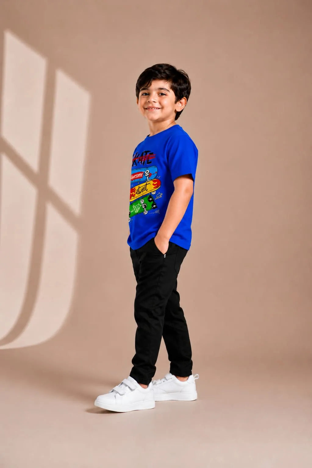 Kids Printed Track Suit Blue Black Summer Wear Kids Printed Track Suit Blue Black Summer Wear