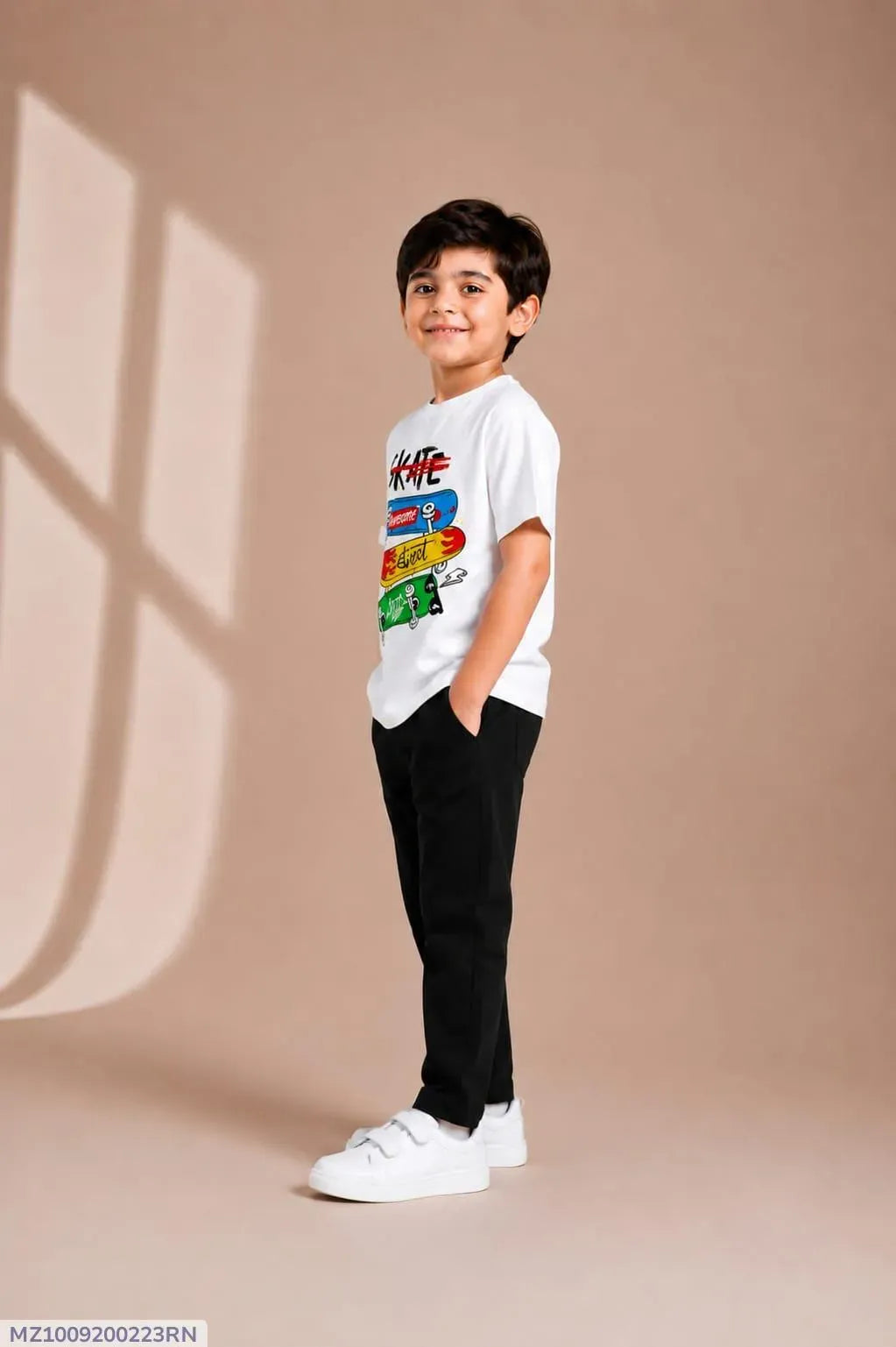 Kids Graphic Track Suit White Black Summer Wear Kids Graphic Track Suit White Black Summer Wear