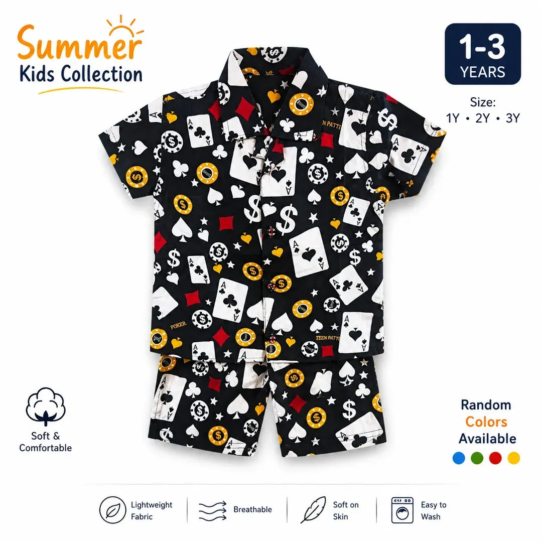 Kids Summer T-Shirt 1-3Yr Random Colors Collar Kids Summer T-Shirt 1-3Yr Random Colors Collar