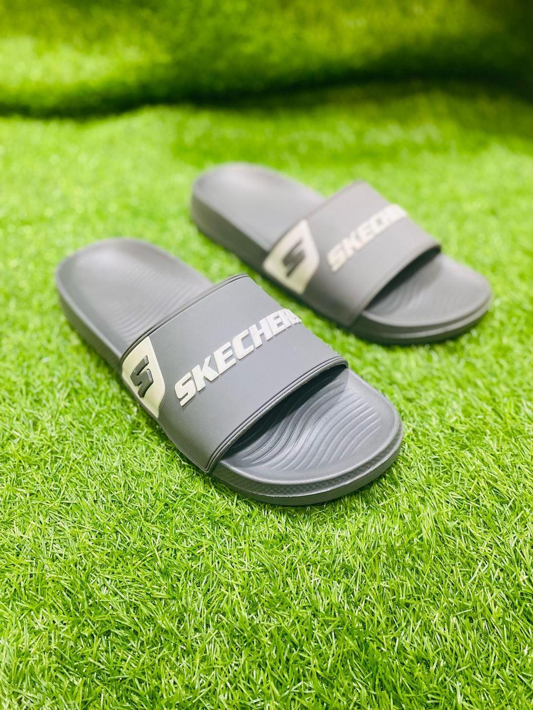 Men's Casual Slide Slippers PU Leather Grey Men's Casual Slide Slippers PU Leather Grey