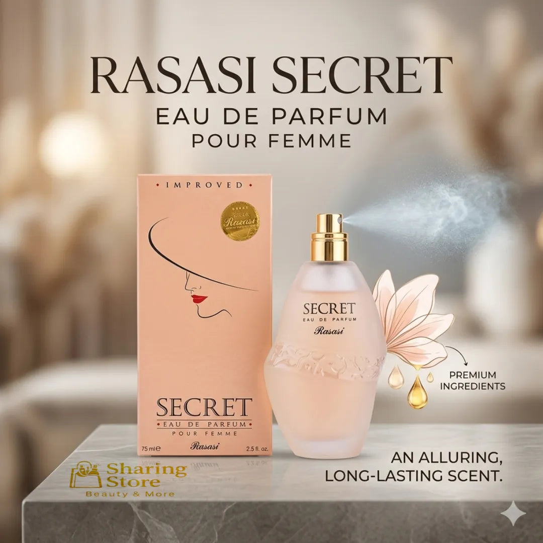 Rasasi Secret Eau de Parfum for Women – Long-Lasting Floral Fragrance, 75ml Rasasi Secret Eau de Parfum for Women – Long-Lasting Floral Fragrance, 75ml