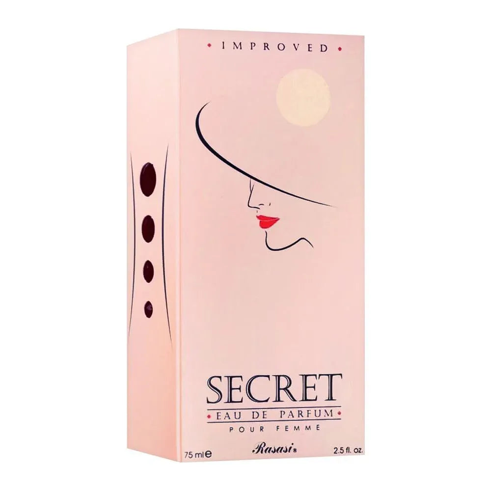 Rasasi Secret Eau de Parfum for Women – Long-Lasting Floral Fragrance, 75ml Rasasi Secret Eau de Parfum for Women – Long-Lasting Floral Fragrance, 75ml