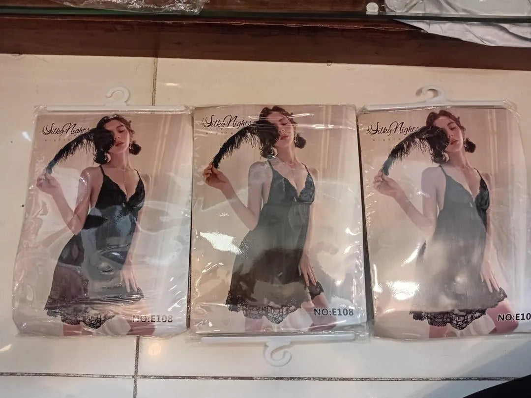 Black Lace Nightgown with Bow Accessory Black Lace Nightgown with Bow Accessory