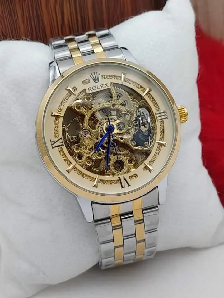 Men's Rose Gold Skeleton Watch with Stainless Steel Band Men's Rose Gold Skeleton Watch with Stainless Steel Band