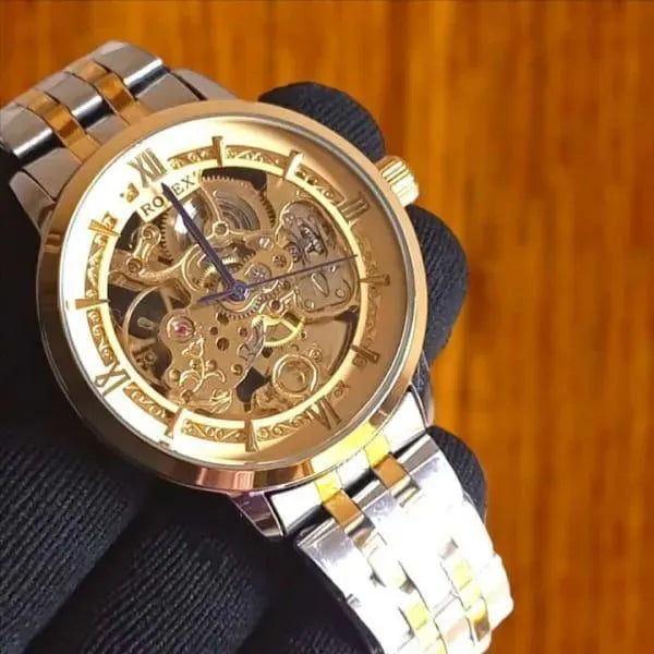 Men's Rose Gold Skeleton Watch with Stainless Steel Band Men's Rose Gold Skeleton Watch with Stainless Steel Band