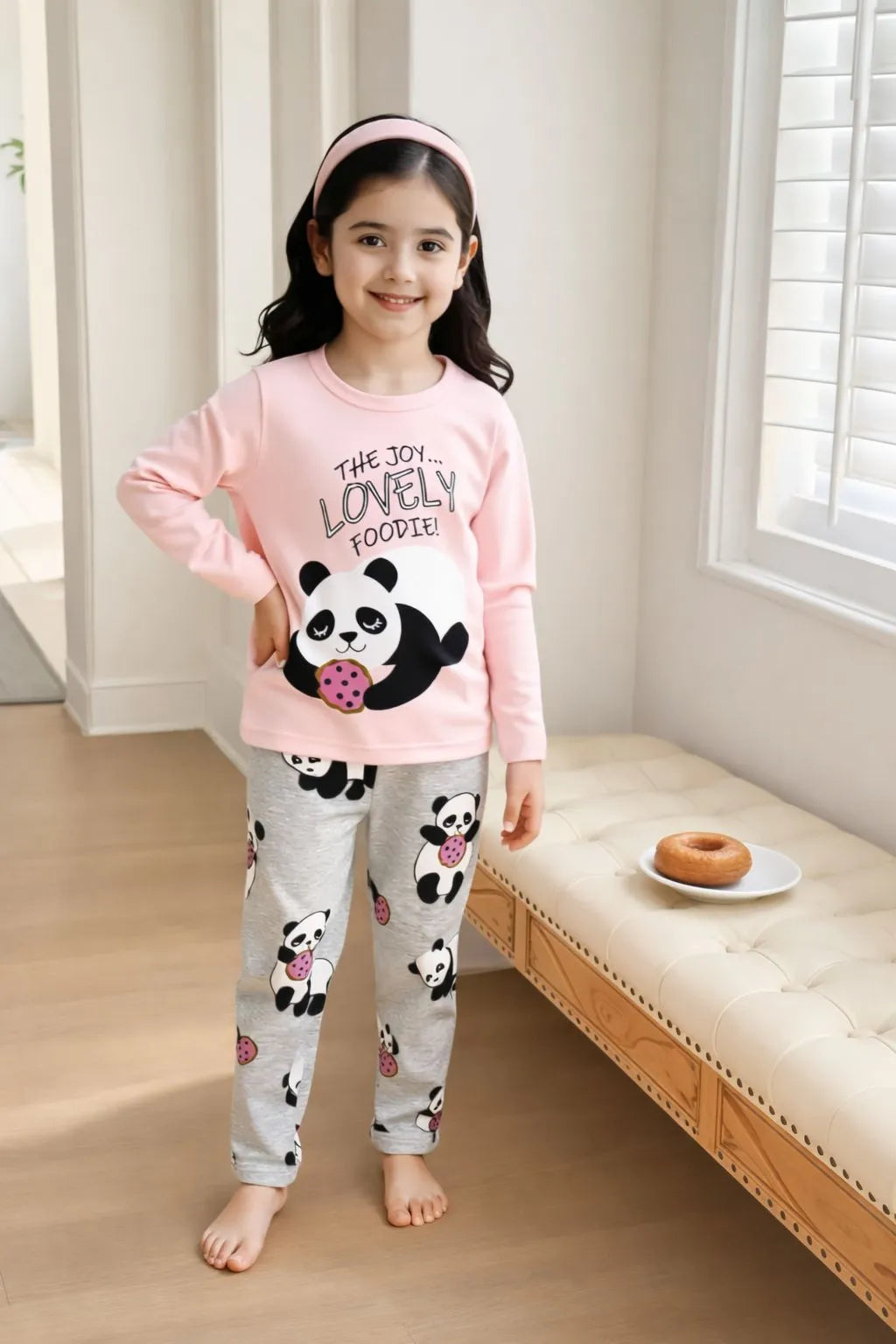 Kids Night Suit Pink Panda Print Cotton 1-10Yrs Kids Night Suit Pink Panda Print Cotton 1-10Yrs