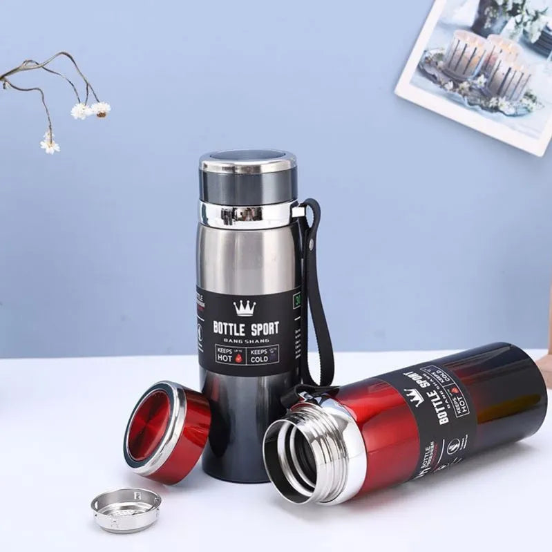 Stainless Steel 50ml Travel Water Bottle Black Red Stainless Steel 50ml Travel Water Bottle Black Red