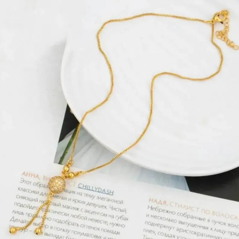 Gold Plated Zircon Ball Necklace for Women Gold Plated Zircon Ball Necklace for Women