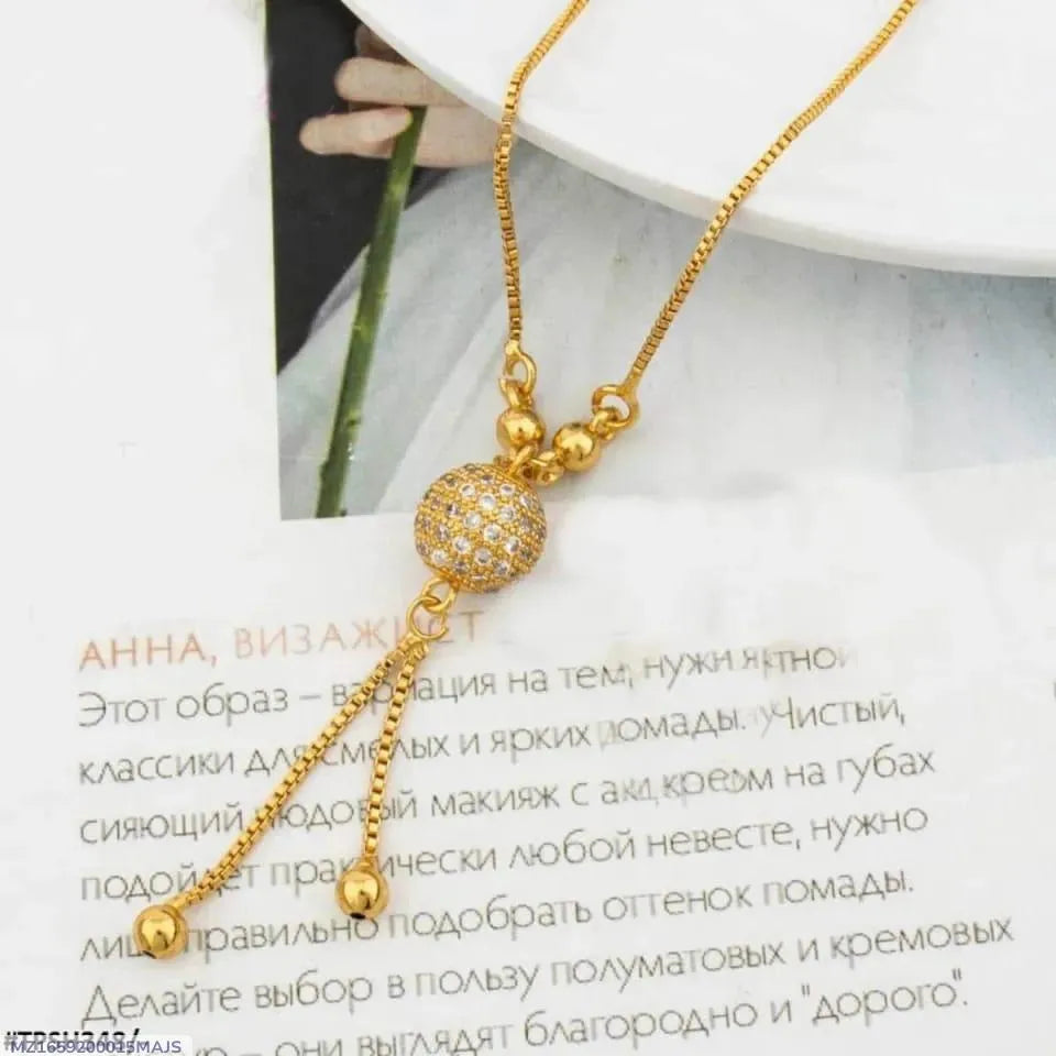 Gold Plated Zircon Ball Necklace for Women Gold Plated Zircon Ball Necklace for Women
