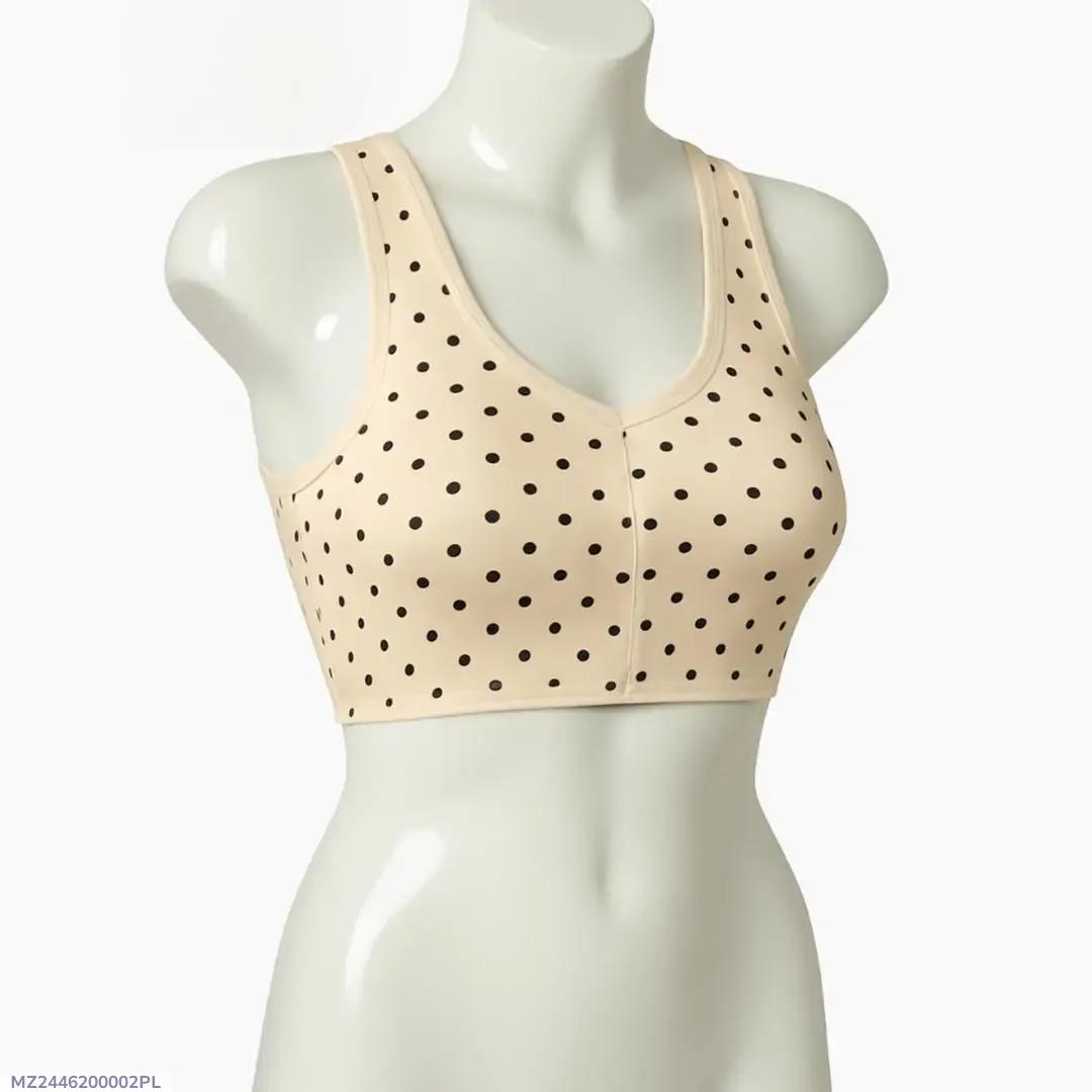 Beige Printed Jersey Bralette Free Size B Beige Printed Jersey Bralette Free Size B