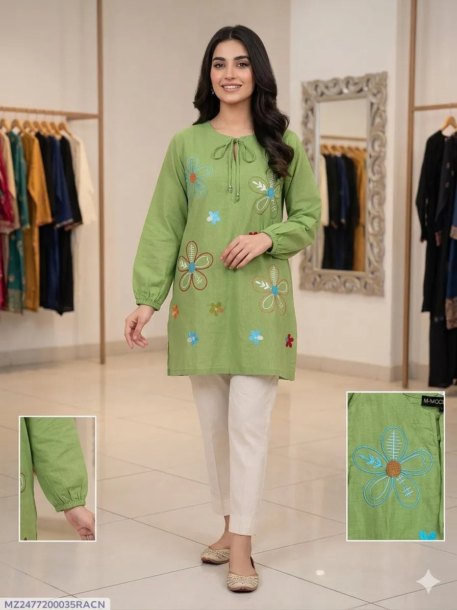 1 Pc Women's Stitched Lawn Embroidered Shirt 1 Pc Women's Stitched Lawn Embroidered Shirt