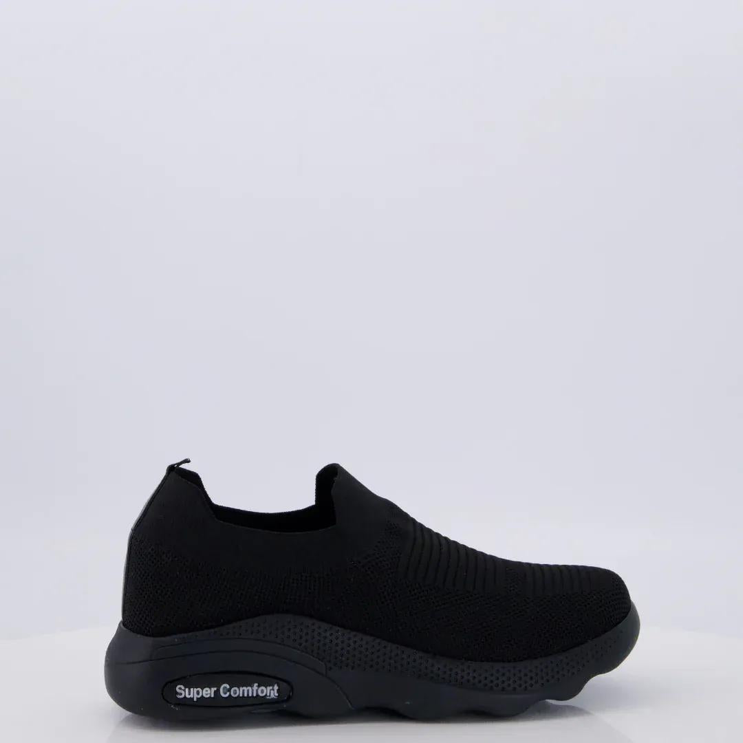 Men's Black Jersey Knit Casual Sneakers Men's Black Jersey Knit Casual Sneakers