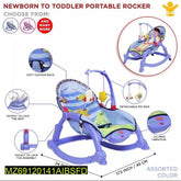 Portable Baby Rocking Bouncer with Vibration & Socket Locks