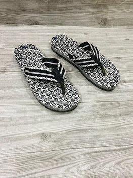 Men's Printed Memory Foam Slippers Black Casual