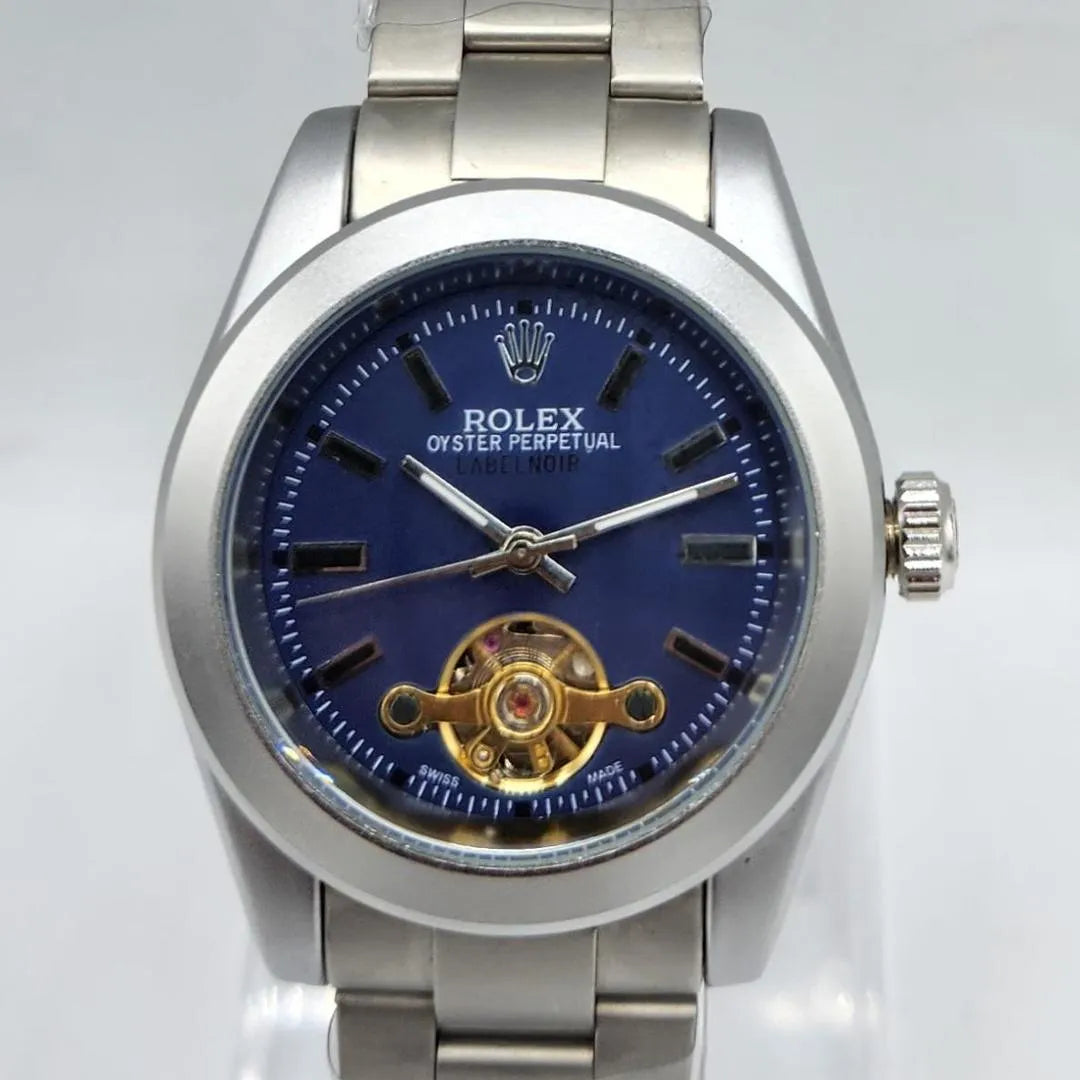 Rolex Stunning Blue Sunray Watch with Open Heart Window Rolex Stunning Blue Sunray Watch with Open Heart Window