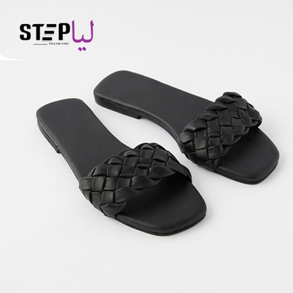 Women's Black Braided Rexene Slipper Women's Black Braided Rexene Slipper