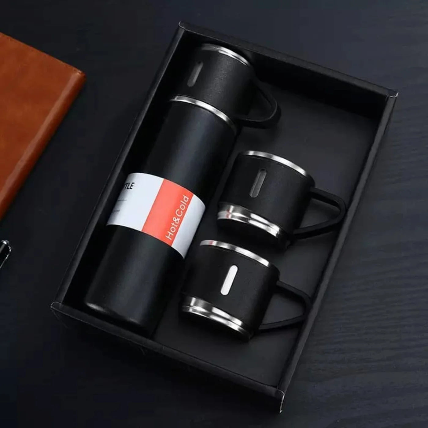 3 Cup 500ML Double-Layer Stainless Steel Vacuum Flask Set | Hot & Cold | Travel Thermos 3 Cup 500ML Double-Layer Stainless Steel Vacuum Flask Set | Hot & Cold | Travel Thermos