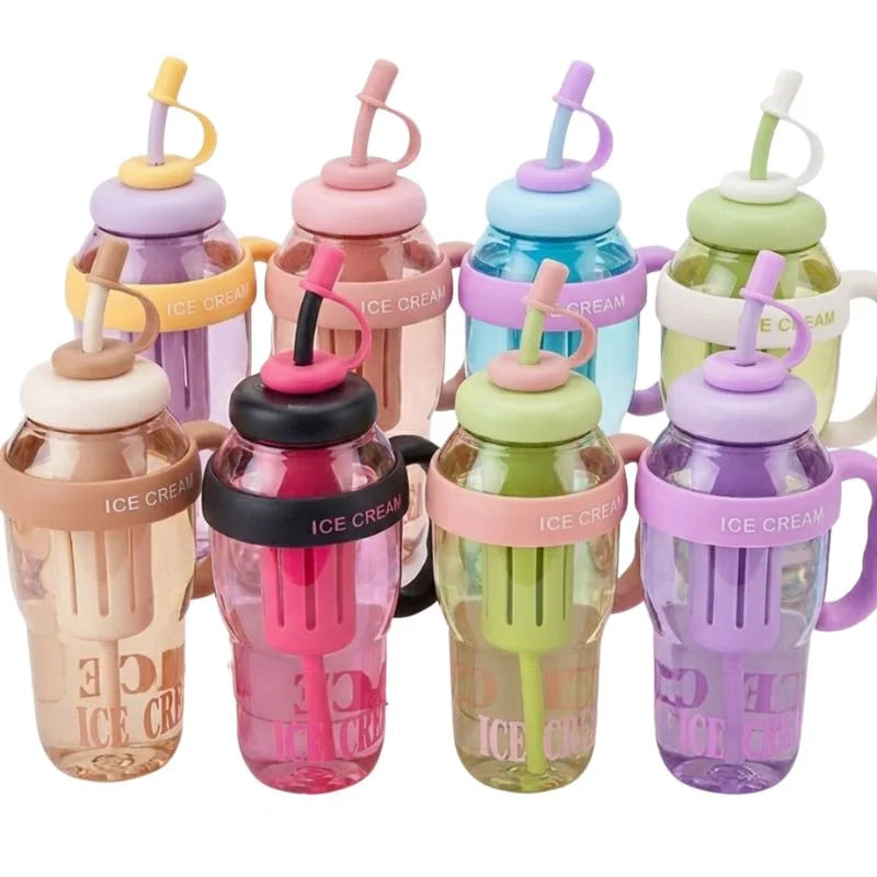 Ice Cream Water Bottle with Straw & Tea Infuser | 1400ml | | Large Capacity Gym & Summer Drink Bottle | Random color Ice Cream Water Bottle with Straw & Tea Infuser | 1400ml | | Large Capacity Gym & Summer Drink Bottle | Random color