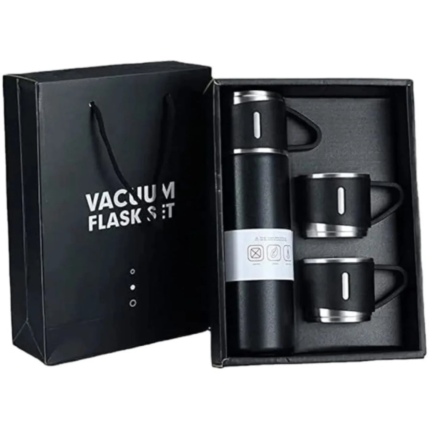 3 Cup 500ML Double-Layer Stainless Steel Vacuum Flask Set | Hot & Cold | Travel Thermos 3 Cup 500ML Double-Layer Stainless Steel Vacuum Flask Set | Hot & Cold | Travel Thermos