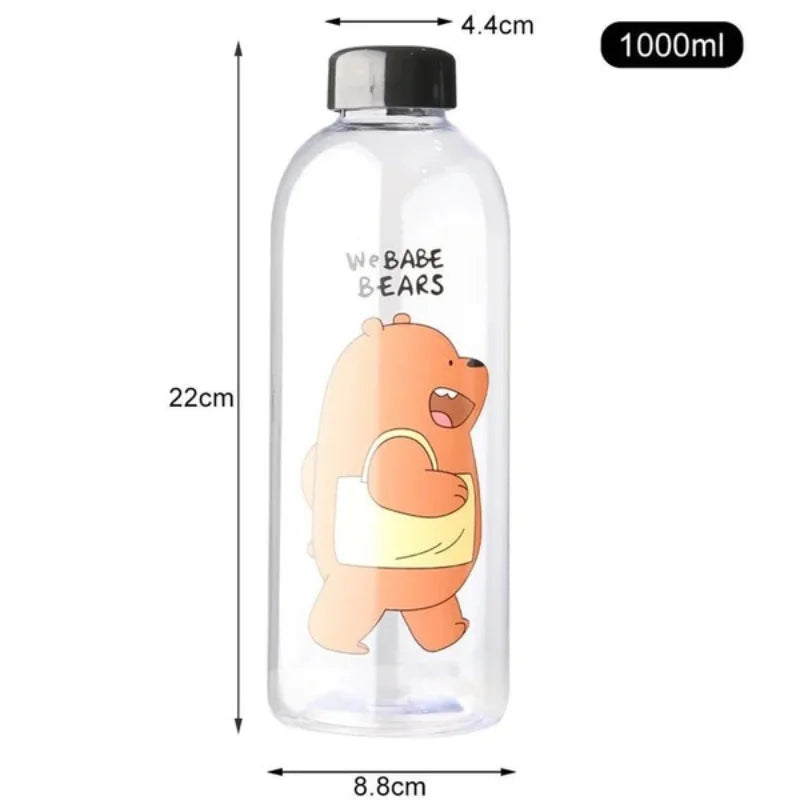 We Babe Bears Frosted Plastic Water Bottle with Straw 1000ml | Leakproof BPA-Free Cute Hydration Bottle We Babe Bears Frosted Plastic Water Bottle with Straw 1000ml | Leakproof BPA-Free Cute Hydration Bottle