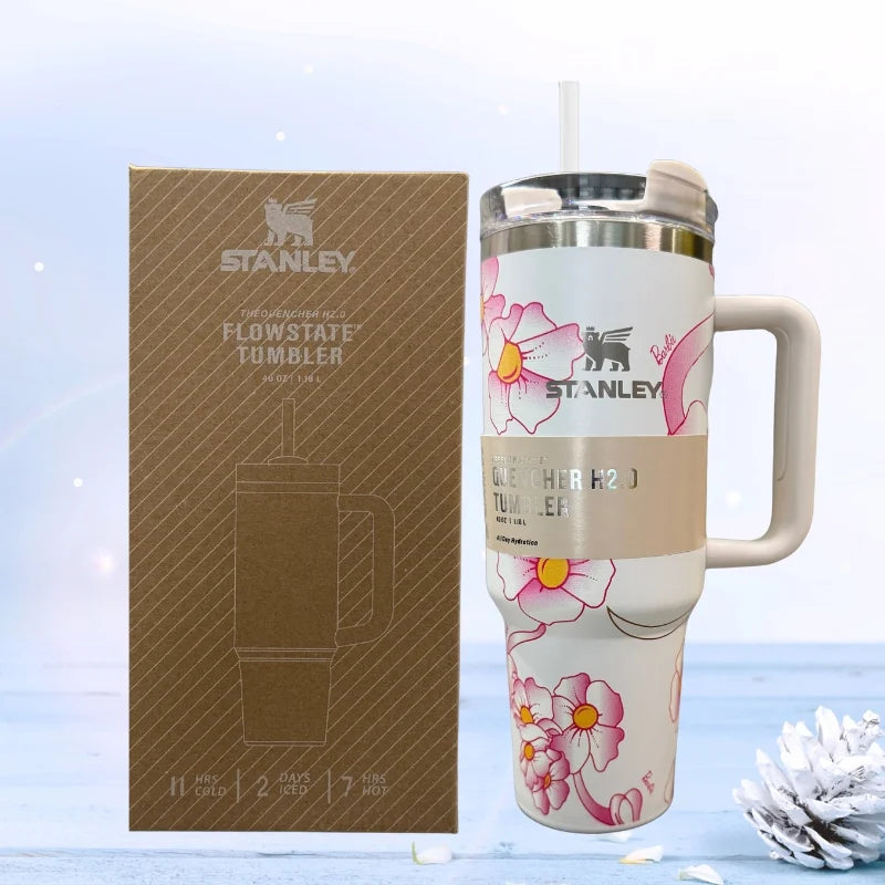 White Barbie Stanlay Tumbler | H2.0 Tumbler 1.18L Limited Edition Double Wall Vacuum Insulated White Barbie Stanlay Tumbler | H2.0 Tumbler 1.18L Limited Edition Double Wall Vacuum Insulated