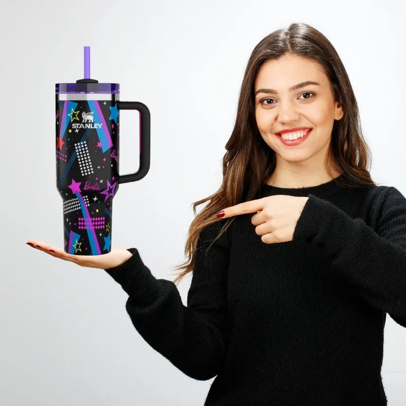 Black Stylish Stanley Barbie Tumbler H2.0 Tumbler 1.18L Limited Edition Double Wall Vacuum Insulated Black Stylish Stanley Barbie Tumbler H2.0 Tumbler 1.18L Limited Edition Double Wall Vacuum Insulated