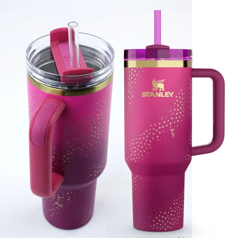 Star Pink Stylish Stanley Barbie Tumbler | H2.0 Tumbler 1.18L Limited Edition Double Wall Vacuum Insulated Star Pink Stylish Stanley Barbie Tumbler | H2.0 Tumbler 1.18L Limited Edition Double Wall Vacuum Insulated