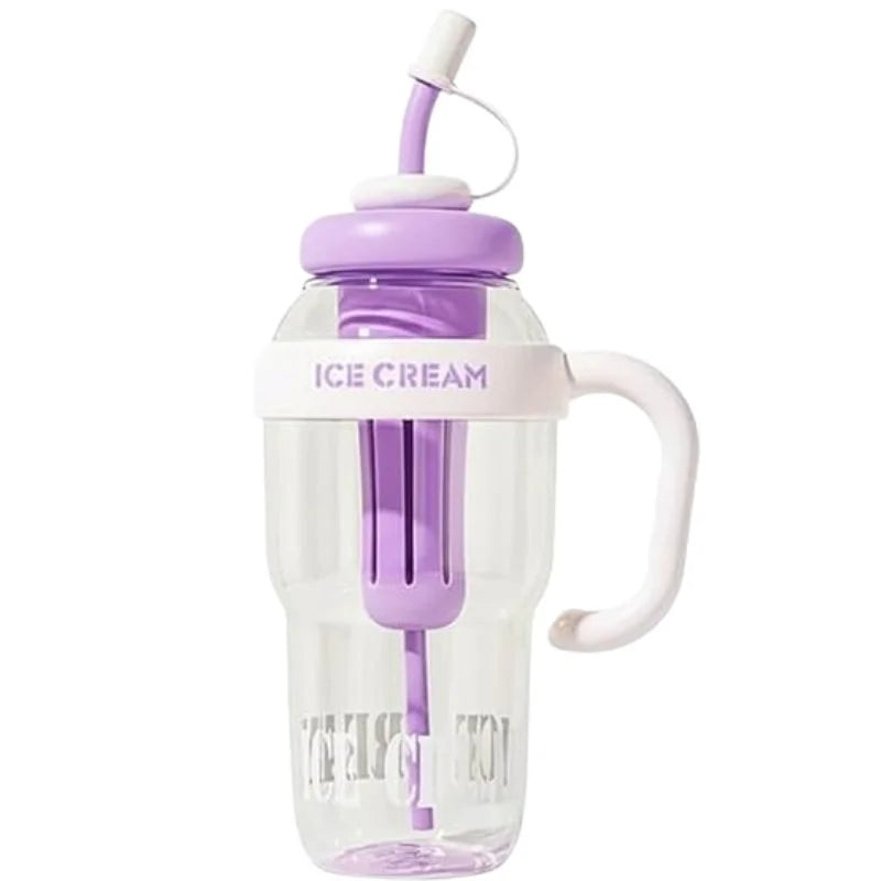 Ice Cream Water Bottle with Straw & Tea Infuser | 1400ml | | Large Capacity Gym & Summer Drink Bottle | Random color Ice Cream Water Bottle with Straw & Tea Infuser | 1400ml | | Large Capacity Gym & Summer Drink Bottle | Random color