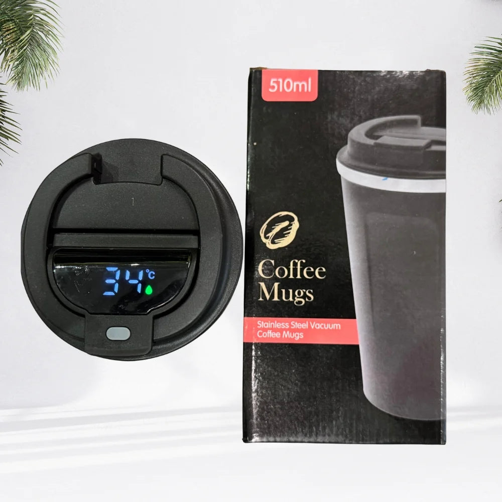 Black 510ML Stainless Steel Vacuum Insulated Thermos Flask Travel Mug with Temperature Display Black 510ML Stainless Steel Vacuum Insulated Thermos Flask Travel Mug with Temperature Display
