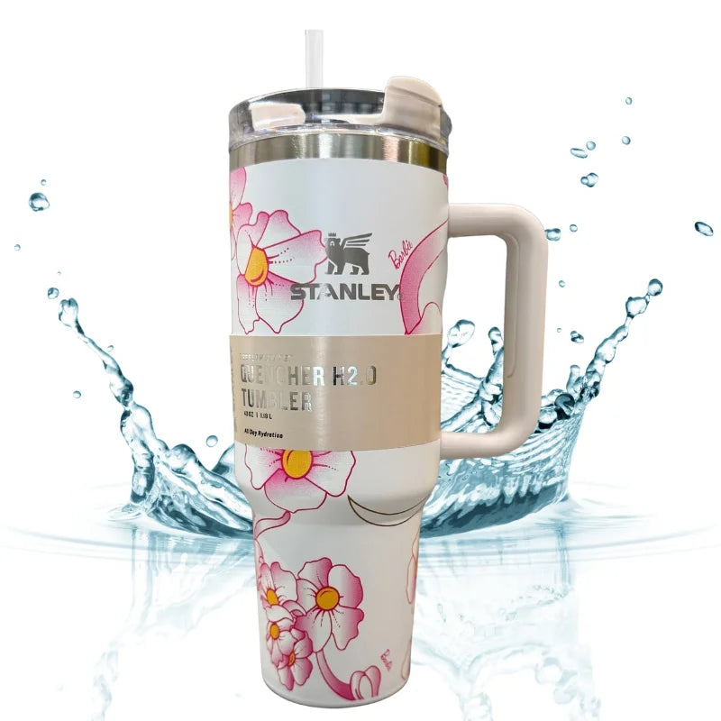 White Barbie Stanlay Tumbler | H2.0 Tumbler 1.18L Limited Edition Double Wall Vacuum Insulated White Barbie Stanlay Tumbler | H2.0 Tumbler 1.18L Limited Edition Double Wall Vacuum Insulated