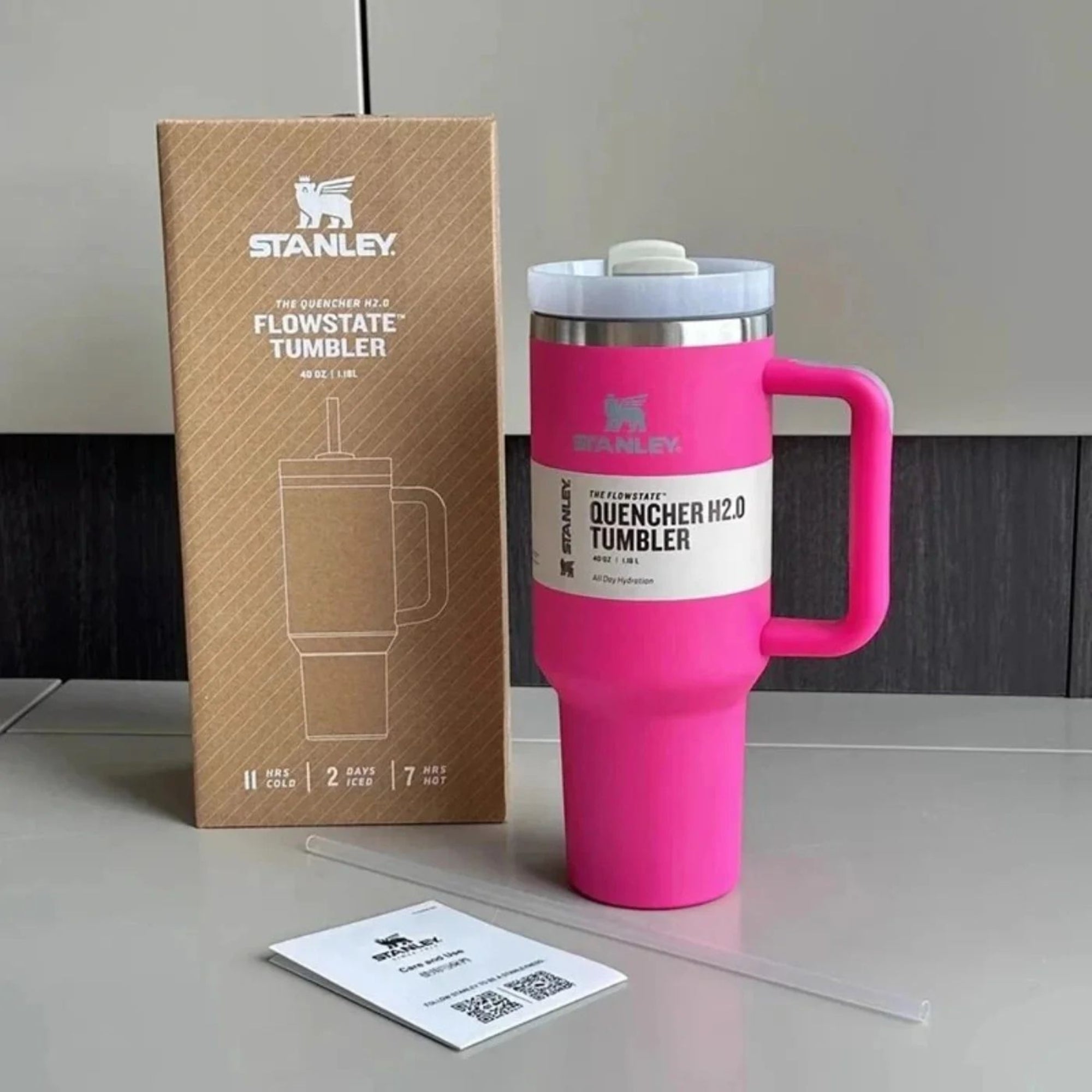 Pink Stanley 40 Oz Stainless Steel Tumbler | Leak-Proof Vacuum Insulated Travel Mug | Hot & Cold Pink Stanley 40 Oz Stainless Steel Tumbler | Leak-Proof Vacuum Insulated Travel Mug | Hot & Cold