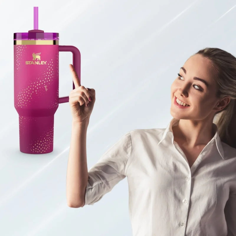 Star Pink Stylish Stanley Barbie Tumbler | H2.0 Tumbler 1.18L Limited Edition Double Wall Vacuum Insulated Star Pink Stylish Stanley Barbie Tumbler | H2.0 Tumbler 1.18L Limited Edition Double Wall Vacuum Insulated