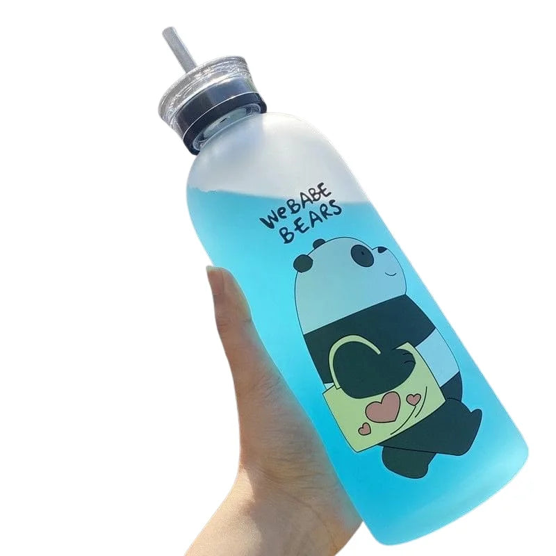We Babe Bears Frosted Plastic Water Bottle with Straw 1000ml | Leakproof BPA-Free Cute Hydration Bottle We Babe Bears Frosted Plastic Water Bottle with Straw 1000ml | Leakproof BPA-Free Cute Hydration Bottle