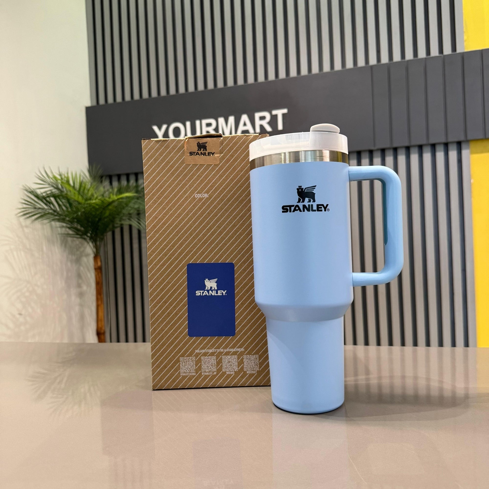 Light Blue Stanley 40 Oz Stainless Steel Tumbler | Leak-Proof Vacuum Insulated Travel Mug | Hot & Cold Light Blue Stanley 40 Oz Stainless Steel Tumbler | Leak-Proof Vacuum Insulated Travel Mug | Hot & Cold